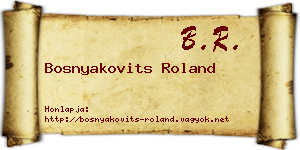 Bosnyakovits Roland névjegykártya