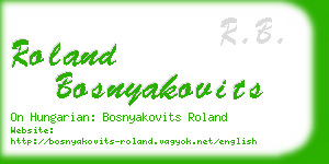 roland bosnyakovits business card